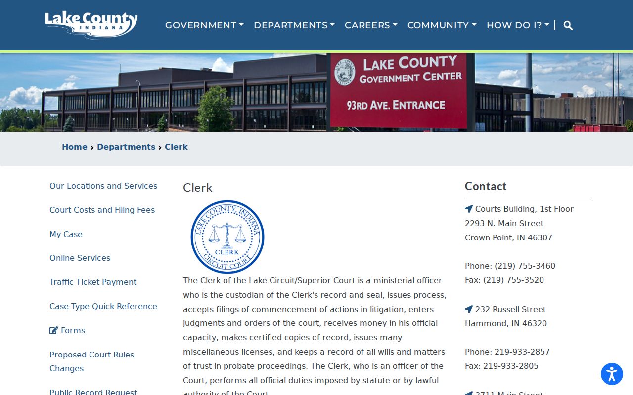 Gary resident lookup through the Lake County Clerk
